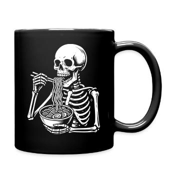 Skeleton Slurping Noodles - Full Colour Mug - black - Right