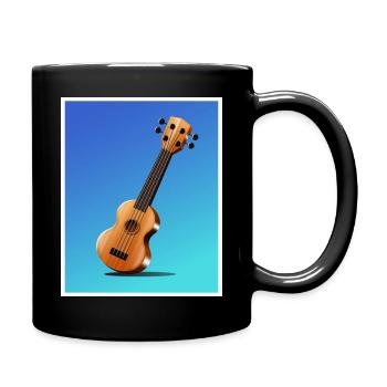 Cartoon Akustikgitarren-Poster - Tasse einfarbig - Schwarz - Rechts
