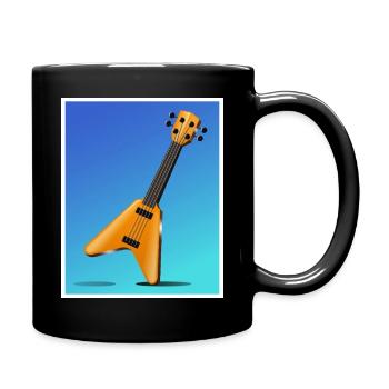 Cartoon-Gitarrenplakat-Kunst - Tasse einfarbig - Schwarz - Rechts