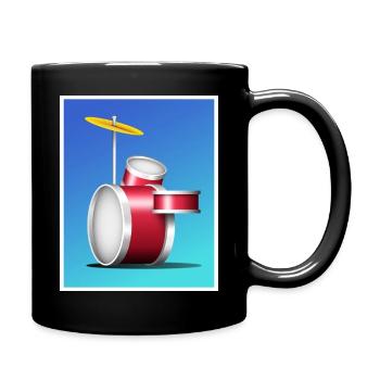 Cartoon Red Drum Kit - Full Colour Mug - black - Right