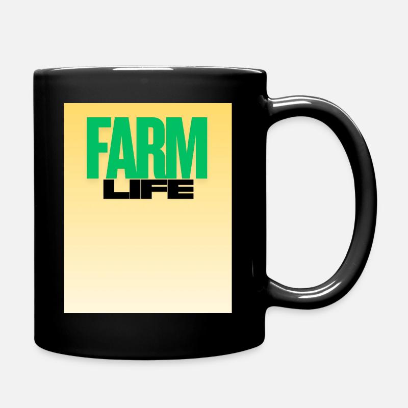 Farm Life Fette Typografie - Tasse einfarbig - Schwarz