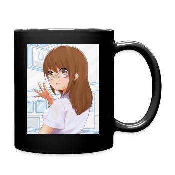 Girl with glasses for anime fans - Full Colour Mug - black - Right