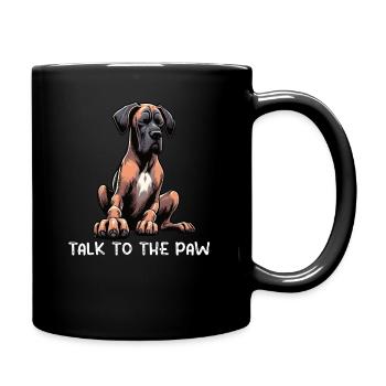 Talk to the Paw Great Dane - Full Colour Mug - black - Right