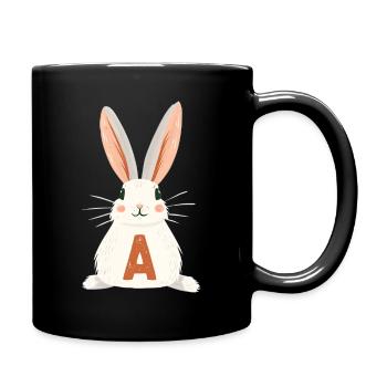 A -Letter - Bunny - Personalizable - Full Colour Mug - black - Right