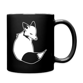 Fuchs Comic: Schlau, Foxy & Manga Style - Tasse einfarbig - Schwarz - Rechts