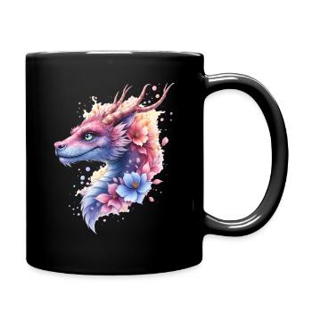 Dragon Fleur Bleu - Mug uni - noir - Droite