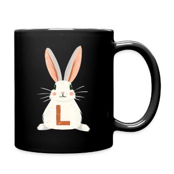 L-Lettre - Lapin - Personnalisable - Mug uni - noir - Droite