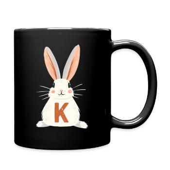 K -Letter - Bunny - Personalizable - Full Colour Mug - black - Right