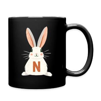 N - Lettre - Lapin - Personnalisable - Mug uni - noir - Droite