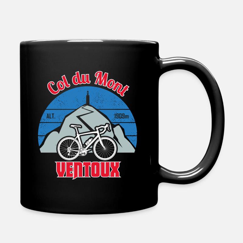 Col du Mont Ventoux Cycling - Full Colour Mug - black