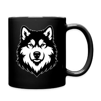 Alaskan Malamute black white - Full Colour Mug - black - Right