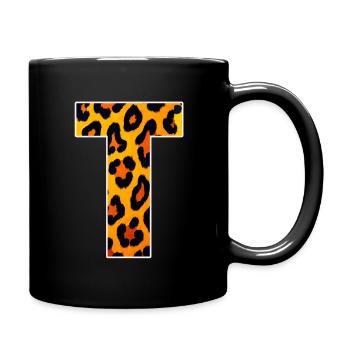 Leopard_Buchstabenmuster_-_T - Tasse einfarbig - Schwarz - Rechts