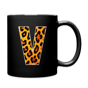 Leopard V Ornament Orange - Full Colour Mug - black - Right