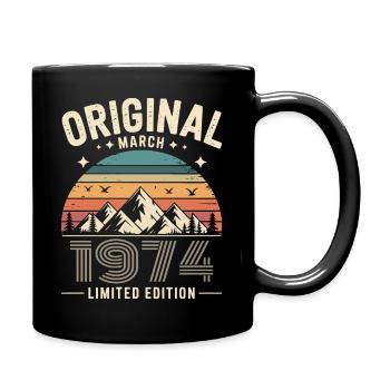 Vintage Né(e) en mars 1974 Original depuis 52 ans - Mug uni - noir - Droite