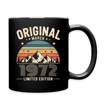 Vintage Né(e) en mars 1972 Original depuis 54 ans - Mug uni - noir - Droite