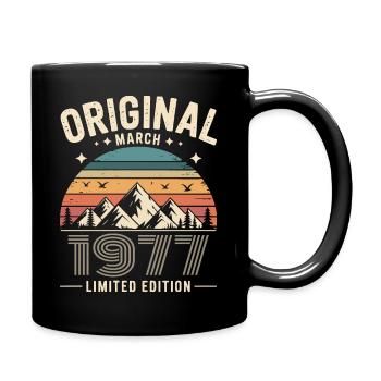 Vintage Né(e) en mars 1977 Original depuis 49 ans - Mug uni - noir - Droite