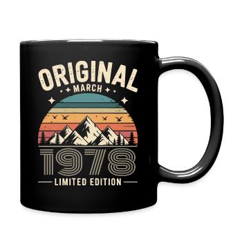 Vintage Né(e) en mars 1978 Original depuis 48 ans - Mug uni - noir - Droite