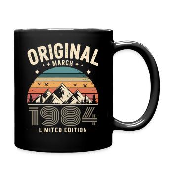 Vintage Né(e) en mars 1984 Original depuis 42 ans - Mug uni - noir - Droite