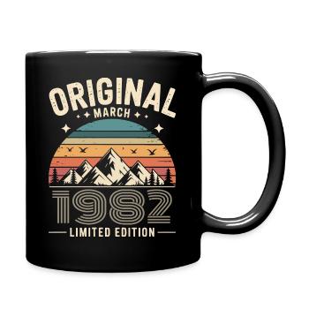 Vintage Né(e) en mars 1982 Original depuis 44 ans - Mug uni - noir - Droite