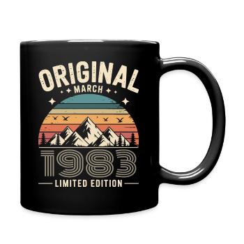 Vintage Né(e) en mars 1983 Original depuis 43 ans - Mug uni - noir - Droite