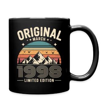 Vintage Né(e) en mars 1998 Original depuis 28 ans - Mug uni - noir - Droite