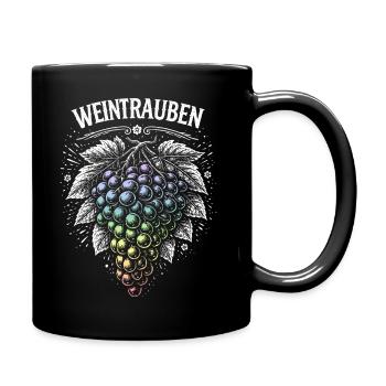 Grapes Rainbow Motif - Full Colour Mug - black - Right