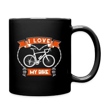 J’aime Mon Vélo Bannière Vintage - Mug uni - noir - Droite