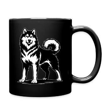 Alaskan Malamute in a proud pose - Full Colour Mug - black - Right