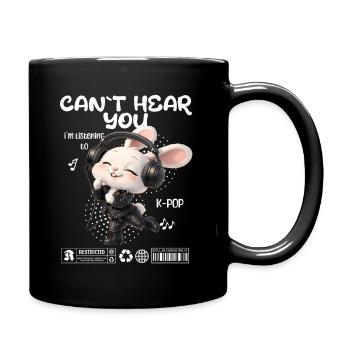 K-Pop bunny with headphones - Full Colour Mug - black - Right