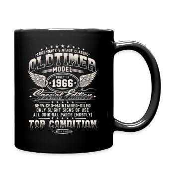 Oldtimer 1966 Jahrgang 60. Geburtstag Geschenk - Tasse einfarbig - Schwarz - Rechts