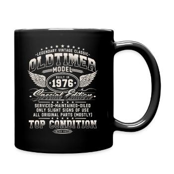 Oldtimer 1976 Jahrgang 50. Geburtstag Geschenk - Tasse einfarbig - Schwarz - Rechts