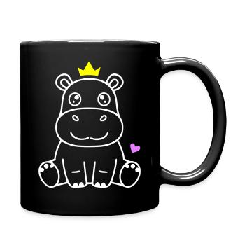 Hippopotame avec le prince héritier Princesse - Mug uni - noir - Droite