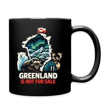 Don des animaux du drapeau du Groenland - Mug uni - noir - Droite