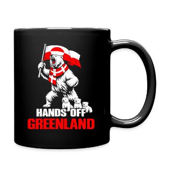 Polar bear and Greenland flag - Full Colour Mug - black - Right