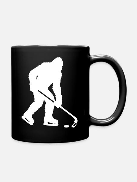 Bigfoot joue au hockey sur glace | Bigfoot Hockey - Mug uni - noir