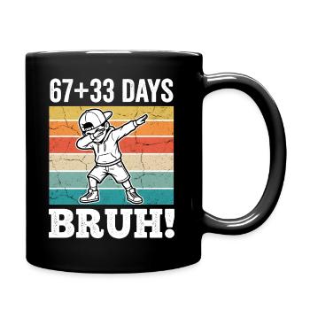 100 jours d’école en taponnant le soleil vintage de Boy - Mug uni - noir - Droite