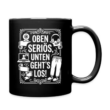Serious at the top, cosy at the bottom - Full Colour Mug - black - Right