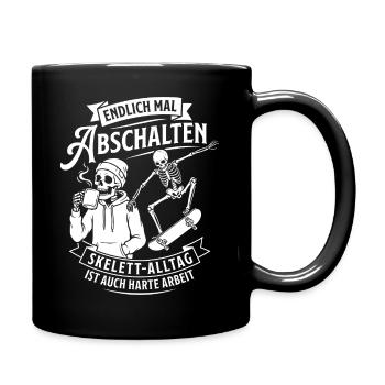 Switch off with Skeleton Skate - Full Colour Mug - black - Right