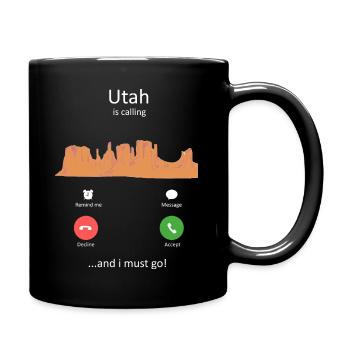 Utah Is Calling Funny Incoming Call Nature Art - Full Colour Mug - black - Right