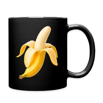 Banane fraîche – illustration stylée de fruits - Mug uni - noir - Droite