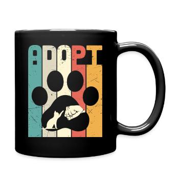 Adopt cat - Tasse einfarbig - Schwarz - Rechts
