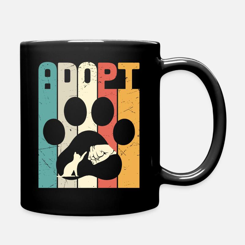 Adopt Cat - Full Colour Mug - black