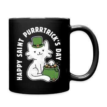 Frohen St. Purrrtrick's Day - Tasse einfarbig - Schwarz - Rechts