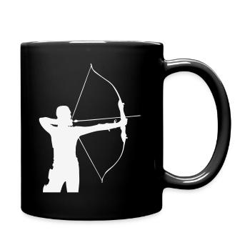 Bogenschütze Silhouette - Tasse einfarbig - Schwarz - Rechts