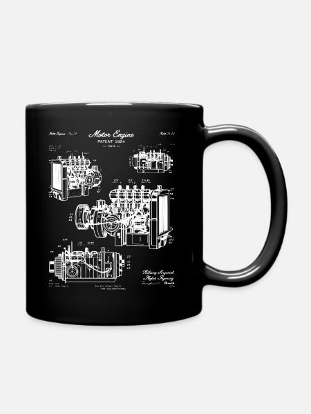 Kunst des Original-Lokomotiven-Bauplans - Tasse einfarbig - Schwarz