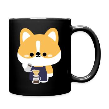 Barista Corgi Pour-Over - Tasse einfarbig - Schwarz - Rechts