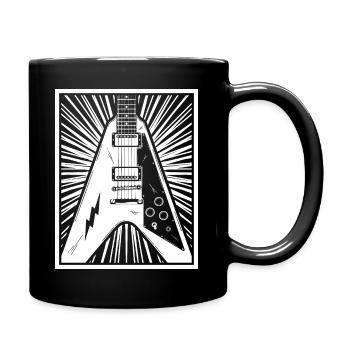 Electric Guitar Silhouette - Full Colour Mug - black - Right