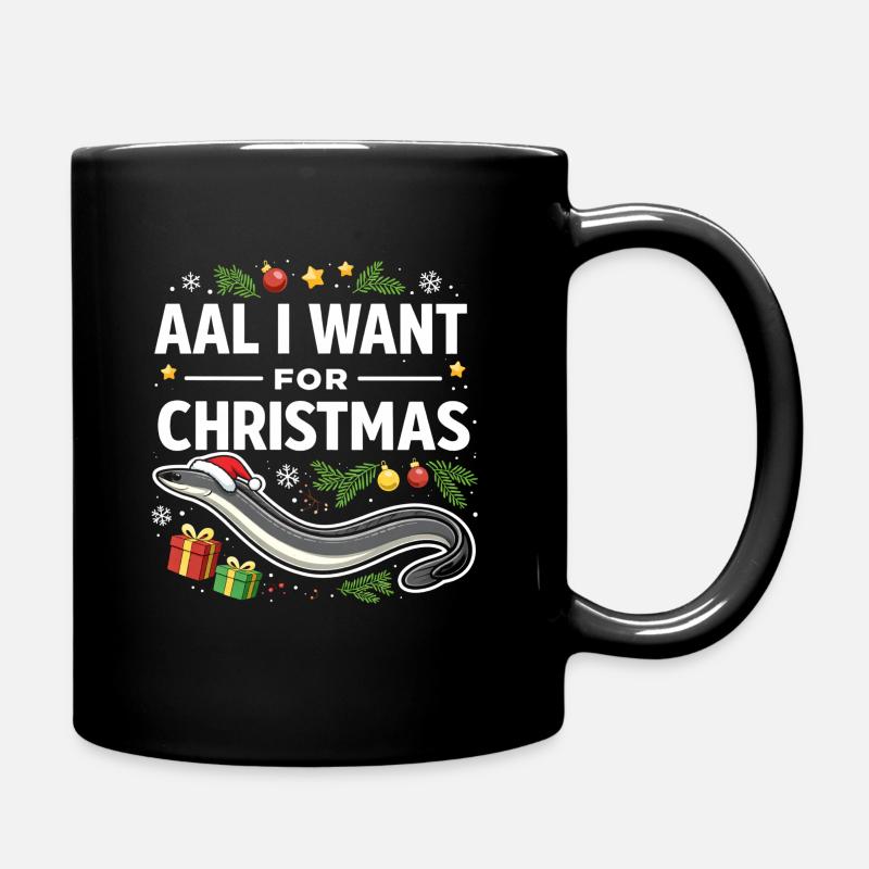 Aal I Want For Christmas – Funny Eel Shirt - Full Colour Mug - black