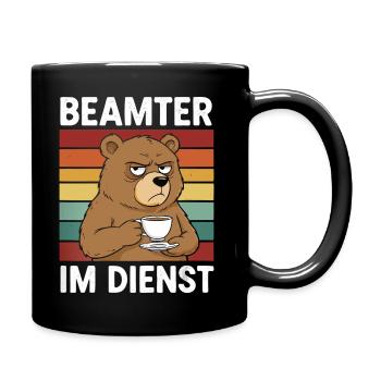 Beamter Kaffee Bär Beamtentum Beamte - Tasse einfarbig - Schwarz - Rechts