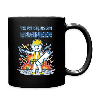 Vertrau mir, ich bin Ingenieur – für einen dunklen Hintergrund - Tasse einfarbig - Schwarz - Rechts